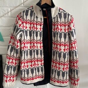 NEW Anthropologie soft teddy zip jacket